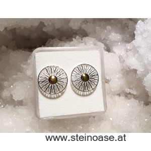 Ohrstecker SONNE Silber + Gold